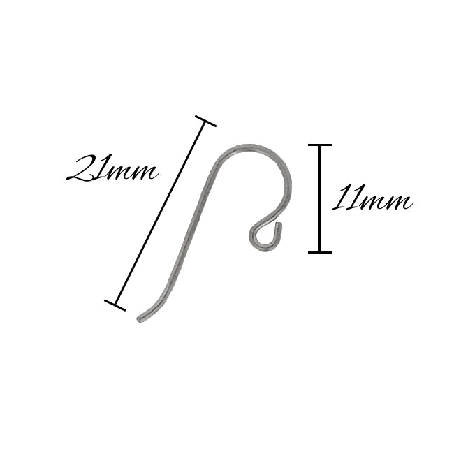 Tierracast Niobium Hypoallergenic Ear Wires - 2 Pairs Small Loop - Dark Silver Ox Color