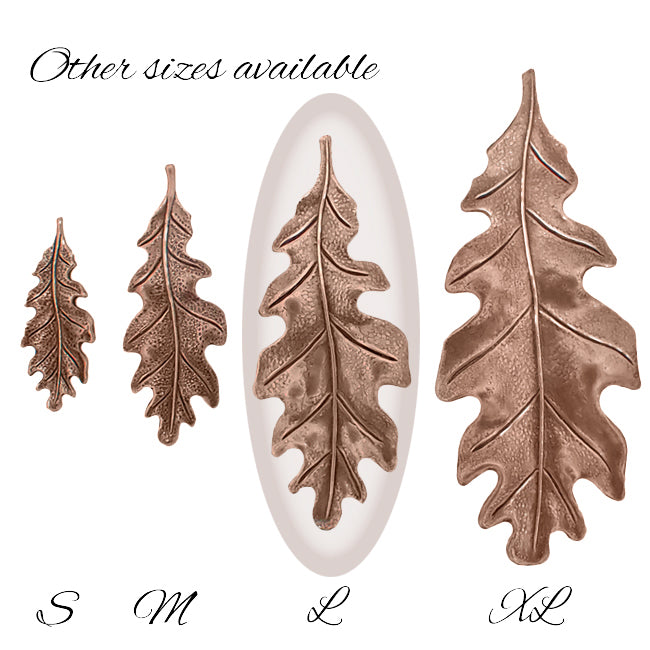 Large 55mm Oak Leaf Stampings - 2 Pieces - Antiqued Copper Ox