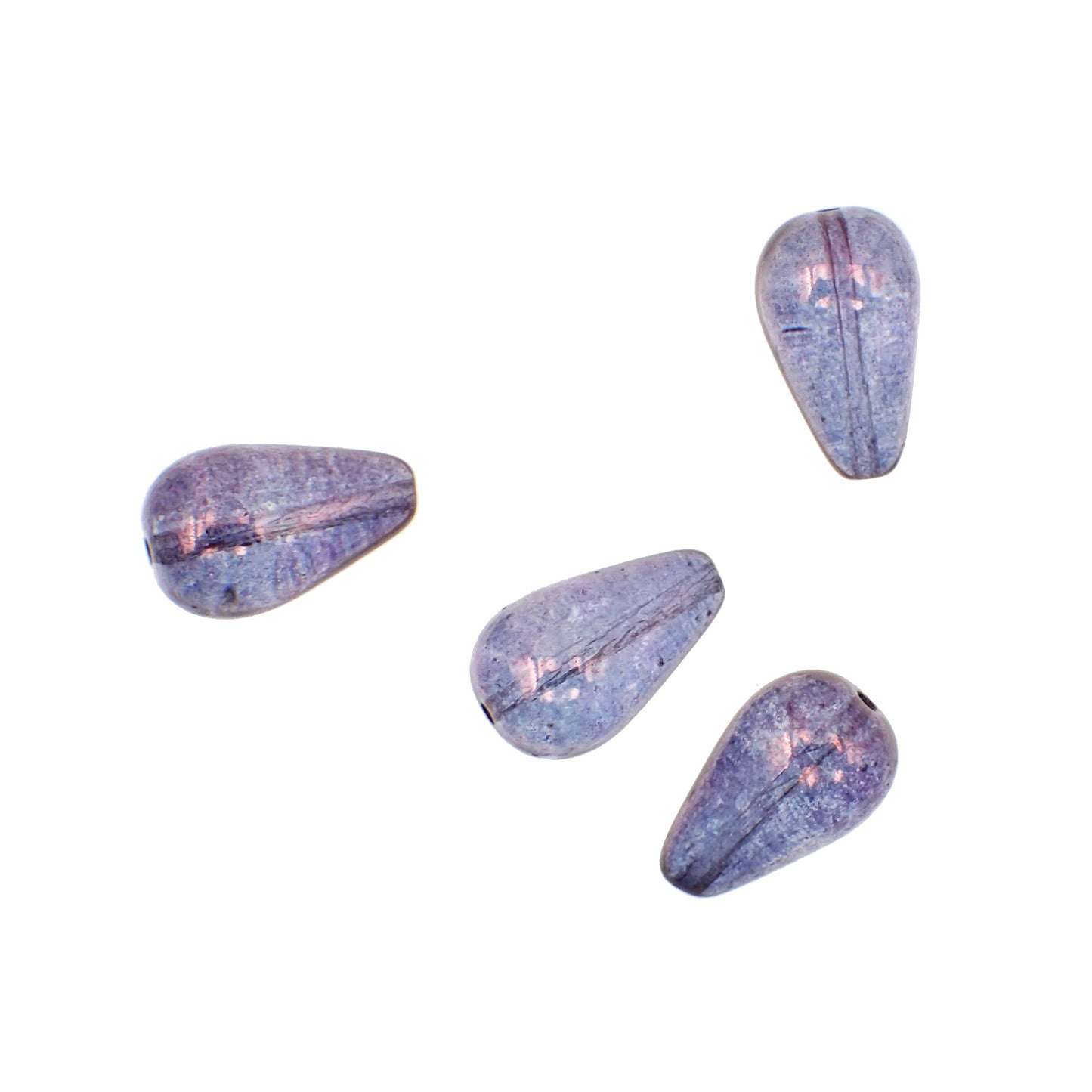 18x11mm Lumi Amethyst Purple Luster Teardrop Beads, 8 Pieces