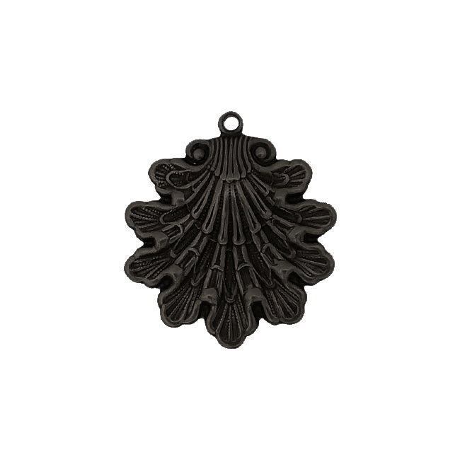 Blackened Brass Ox Seashell Pendants for gothic style jewelry making