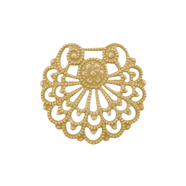 Fan Shell Shaped Filigree - Raw Brass