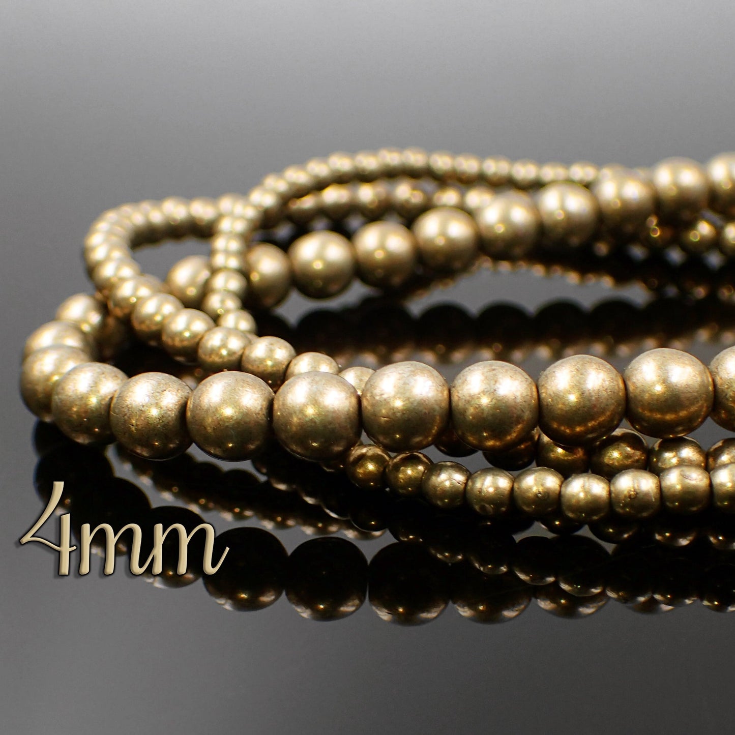 4mm Czech Glass Druk Beads Saturated Metallic Emperador 100 Piece Strand