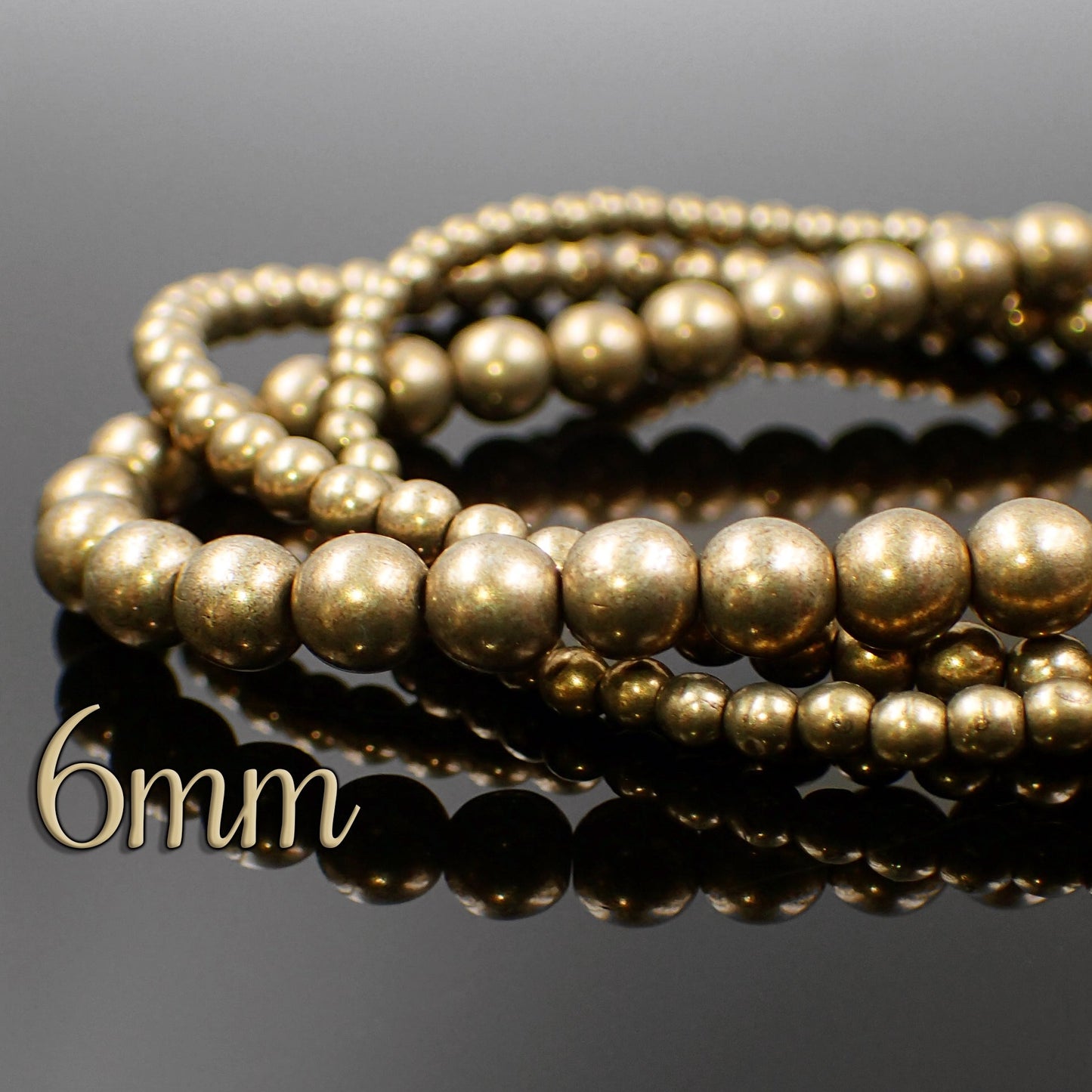 6mm Czech Glass Druk Beads Saturated Metallic Emperador 50 Piece Strand