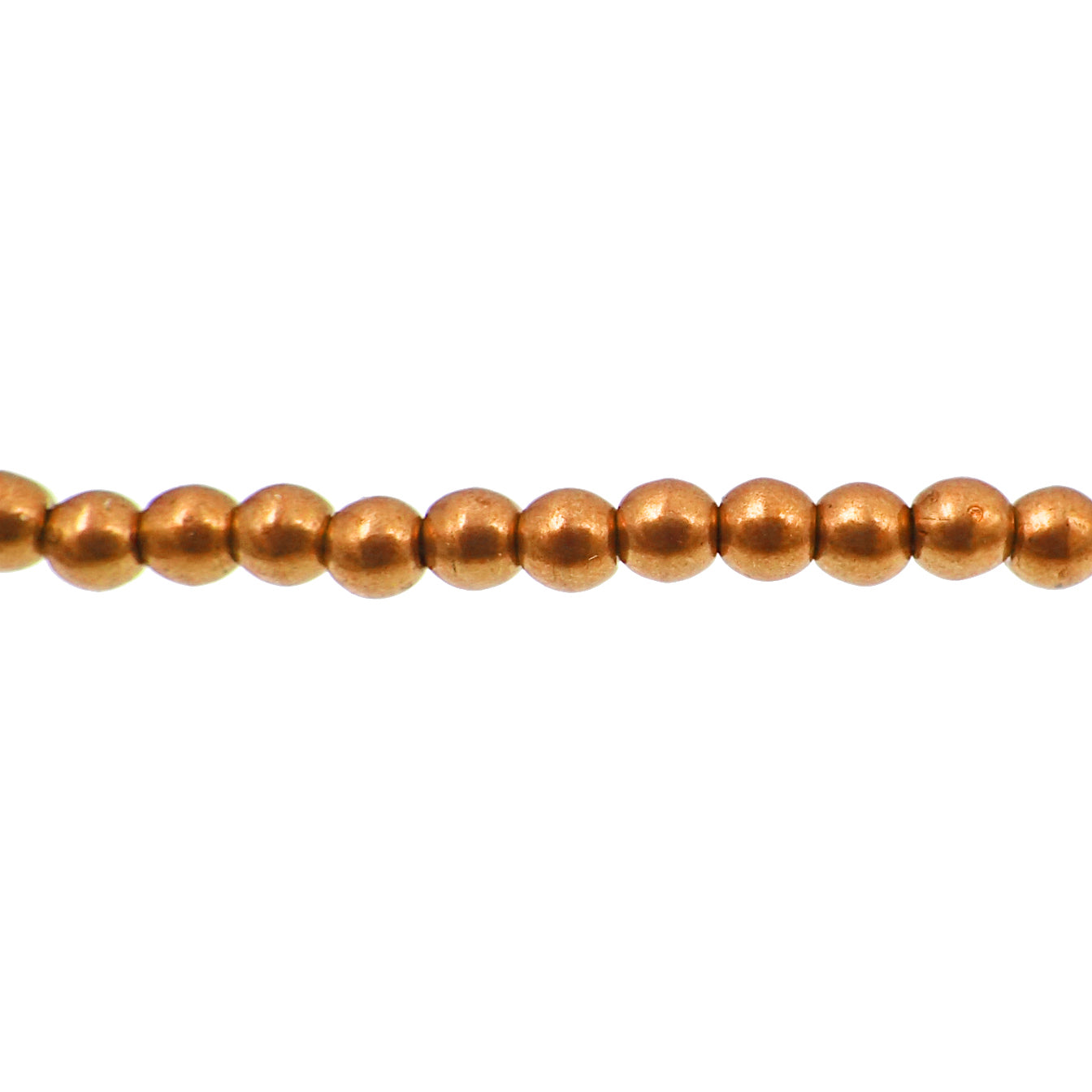 3mm Czech Glass Druk Beads Saturated Metallic Russet Orange 100 Piece Strand