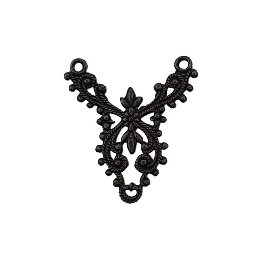 European Filigree Connectors, Matte Black Ox