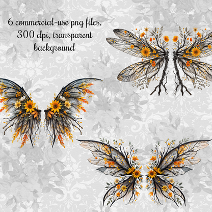 Fantasy Fairy Wings Digital Clip Art