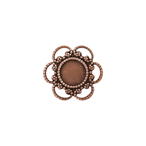 Small Filigree Settings for 5mm Flat Back Stones, Swarovski ss20 Rhinestones, and Cabochons - Antiqued Copper Ox Nickel Free Made in the USA