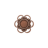 Small Filigree Settings for 5mm Flat Back Stones, Swarovski ss20 Rhinestones, and Cabochons - Antiqued Copper Ox Nickel Free Made in the USA