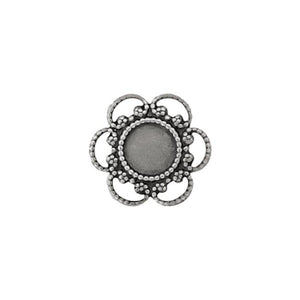 Small Filigree Settings for 5mm Flat Back Stones, Swarovski ss20 Rhinestones, and Cabochons - Antiqued Silver Ox Nickel Free Made in the USA