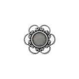 Small Filigree Settings for 5mm Flat Back Stones, Swarovski ss20 Rhinestones, and Cabochons - Antiqued Silver Ox Nickel Free Made in the USA