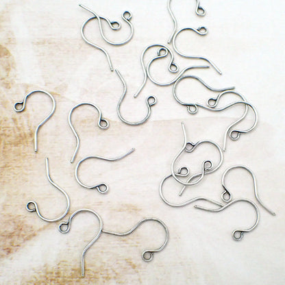 Antiqued Silver Ox Nickel Free Earring Hooks - 24 Pieces