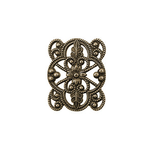 European Filigree Connectors - Rare Vintage Style Antiqued Brass Ox Bracelet LInks - Jewelry Making Supplies and Components - 2 Pieces