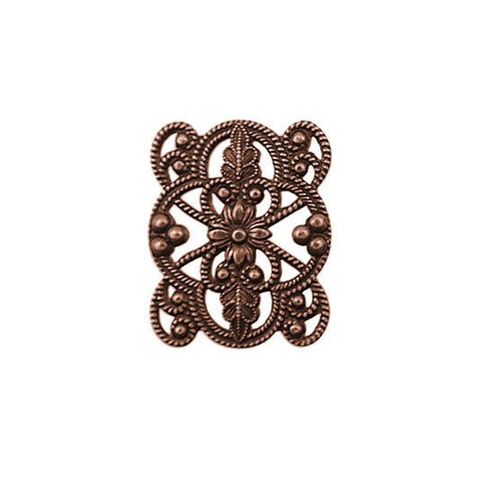 European Filigree Connectors - Rare Vintage Style Antiqued Copper Ox Bracelet Links