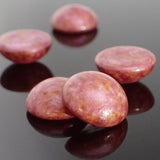 Marbled Metallic Pink and Beige Czech Glass Cabochons