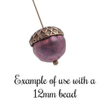 Acorn Bead Caps for 12mm Beads - Antiqued Brass Ox - 4 Pieces