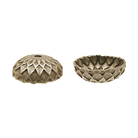Acorn Bead Caps for 12mm Beads Antiqued Brass Ox 4 Pieces