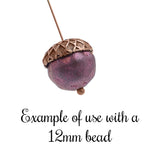 Acorn Bead Caps for 12mm Beads - Antiqued Copper Ox - 4 Pieces