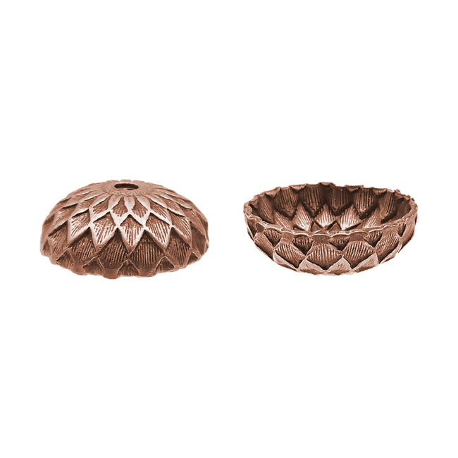 Acorn Bead Caps for 12mm Beads Antiqued Copper Ox 4 Pieces
