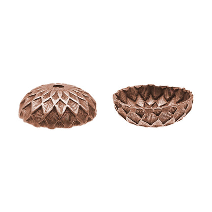 Acorn Bead Caps for 12mm Beads Antiqued Copper Ox 4 Pieces