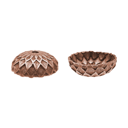Acorn Bead Caps for 12mm Beads Antiqued Copper Ox 4 Pieces