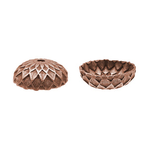 Acorn Bead Caps for 12mm Beads Antiqued Copper Ox 4 Pieces