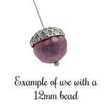 Acorn Bead Caps for 12mm Beads - Antiqued Silver Ox - 4 Pieces