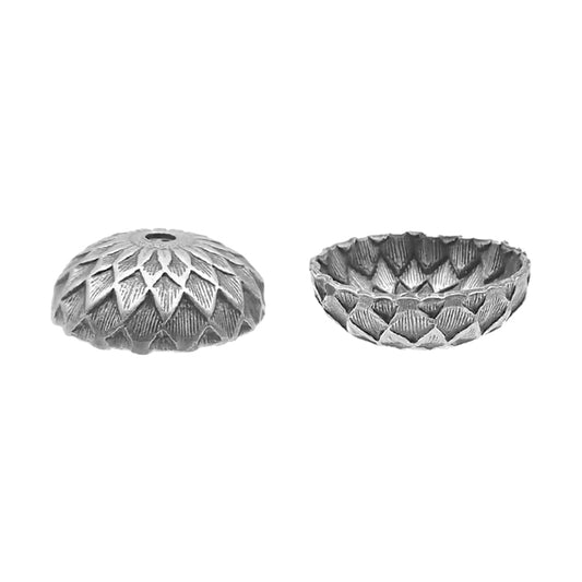 Acorn Bead Caps for 12mm Beads Antiqued Silver Ox 4 Pieces