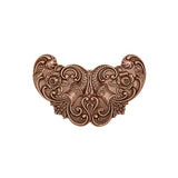 Large Flourish Stampings with Cornucopia - Antiqued Copper Ox 1 Piece