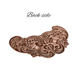 Large Flourish Stampings with Cornucopia - Antiqued Copper Ox 1 Piece
