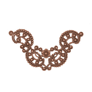 Centerpiece Floral Filigree - Antiqued Copper Ox - 2 Pieces - High Quality European Brass