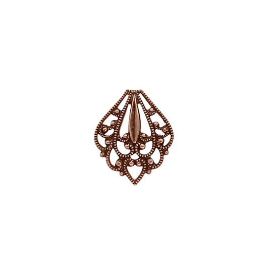 Small Antique Copper Filigree - 4 Pieces