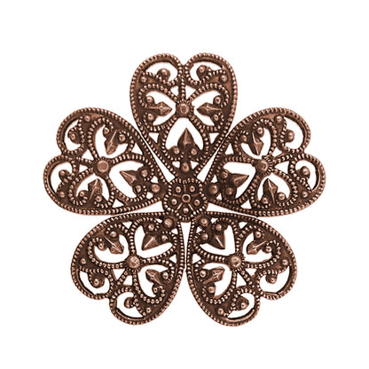 Lacy Flower Filigree, Antiqued Copper