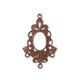 European Floral Chandelier Drop Connectors - Antiqued Copper Ox 4-Way Links - 2 Pieces