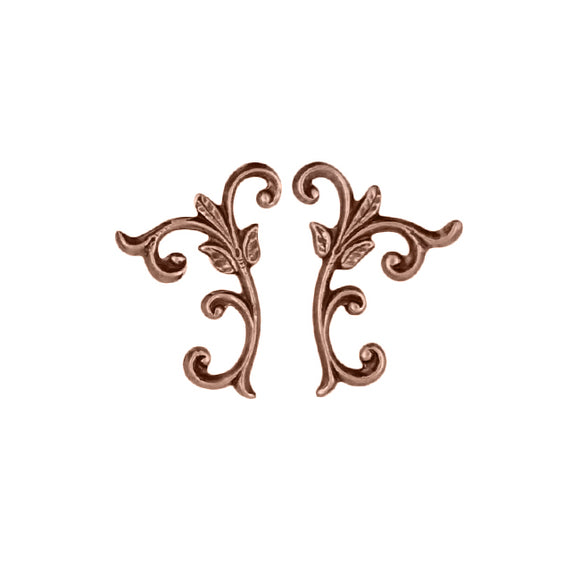 Stampings - 2 Pairs of Flourishes - Antiqued Copper Ox