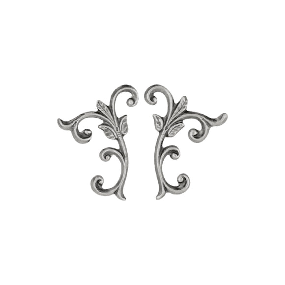 Stampings - 2 Pairs of Flourishes - Antiqued Silver Ox
