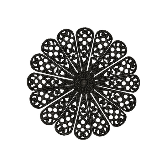 Dapt Daisy Flower Shaped Filigree with Independent Petals - Black Brass