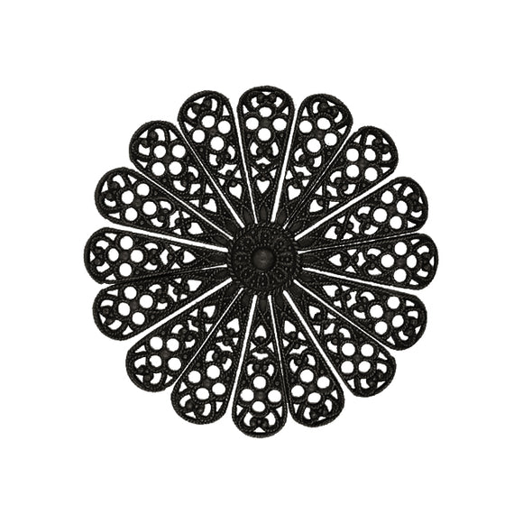 Dapt Daisy Flower Shaped Filigree with Independent Petals - Black Brass