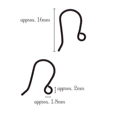 Matte Black Nickel Free Earring Hooks, 100 Pieces