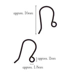 Matte Black Nickel Free Earring Hooks - 10 Pieces - 5 Pairs - Dark Antique Black Gothic Shepherd French Hook Ear Wires