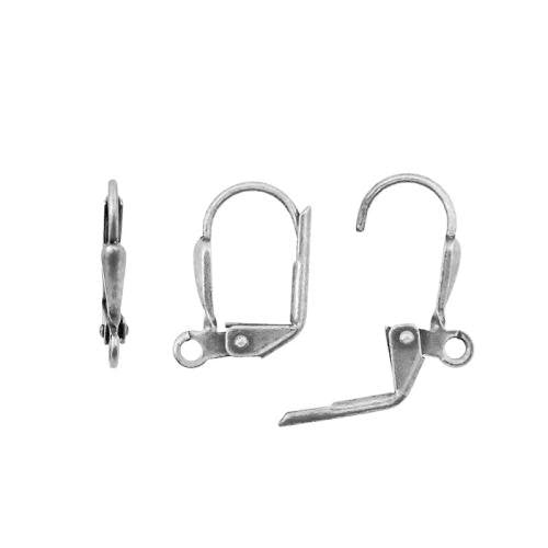 Lever Back Earring Findings - Antiqued Silver Ox - Nickel Free Jewelry Making Supplies - Latched Leverback Ear Wires - 5 Pairs - 10 Pieces