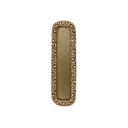 Floral Embossed Frame with Victorian Flower Motif - Art Nouveau Antiqued Brass Ox Recangular Scrapbooking Frame for Enamel or Resin