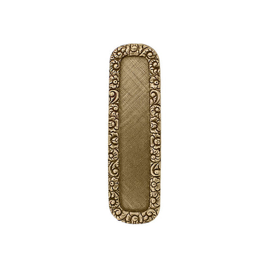 Floral Embossed Frame with Victorian Flower Motif - Art Nouveau Antiqued Brass Ox Recangular Scrapbooking Frame for Enamel or Resin