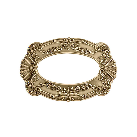 Large Brass Frame with Victorian Floral Pattern - Shabby Antiqued Brass Ox Vintage Style Scrapbooking Frame - Jewelry Brooch Findings