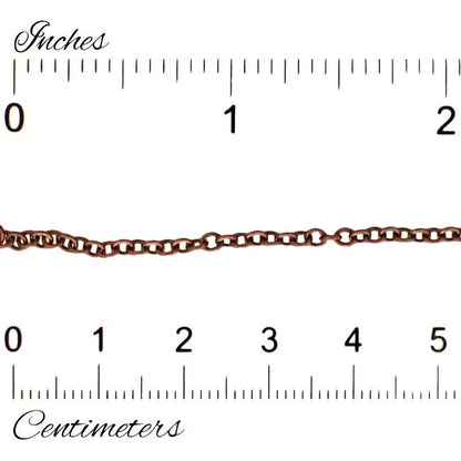 Small Soldered Cable Chain - Antiqued Copper Plated Brass - Jewelry Making Chain with Petite Round Soldered Links