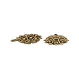 Chaton Settings for Multiple Stones - Antiqued Brass Ox Circular Setting Drop Charm or Pendant - Nickel Free Made in the USA - 4 Pieces