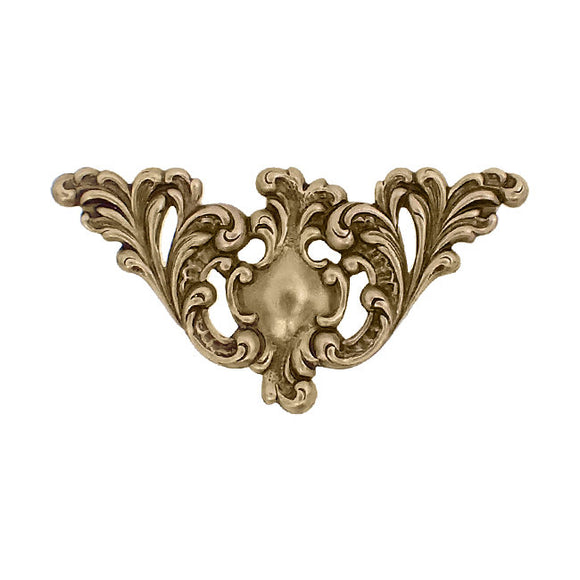 Corner Flourish Stampings - Antiqued Brass Ox Bronze - Large Scrapbooking Corners Victorian Art Nouveau Style - Nickel-Free