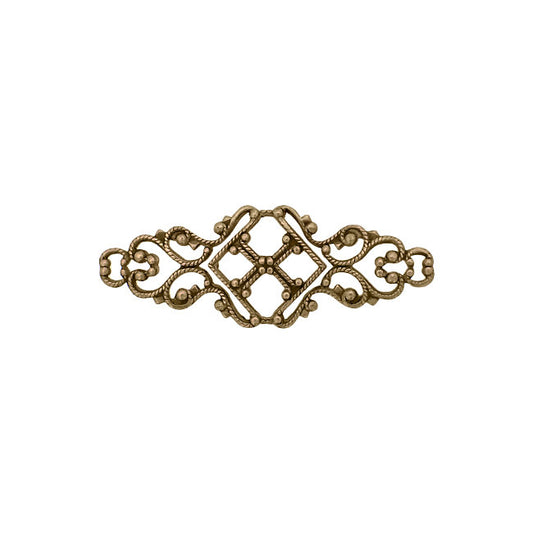 Lacy Brass Filigrees - 6 Pieces Vintage Victorian Style Antiqued Bronze Ox - Antique Renaissance Steampunk Jewelry Making Supplies