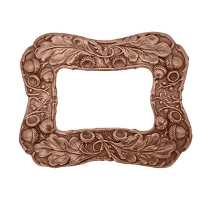 Oak Leaf and Acorn Frame - Large Nature Antiqued Copper Ox Rectangle Frame - Vintage Victorian Style Scrapbooking Frame - Brooch Findings