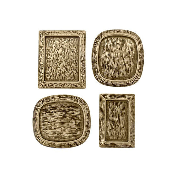 Assortment of Brass Settings for Decoupage or Enamel - Tree Bark Texture - Mixed Lots Destash for Jewelry or Scrapbooking Crafts