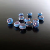 Sky Blue Silk Artisan Czech Glass Rondelles - Light Blue Crystal Mix with Purple Bronze Patina Luster Finish - 9x6mm 9mm - 25 Pieces